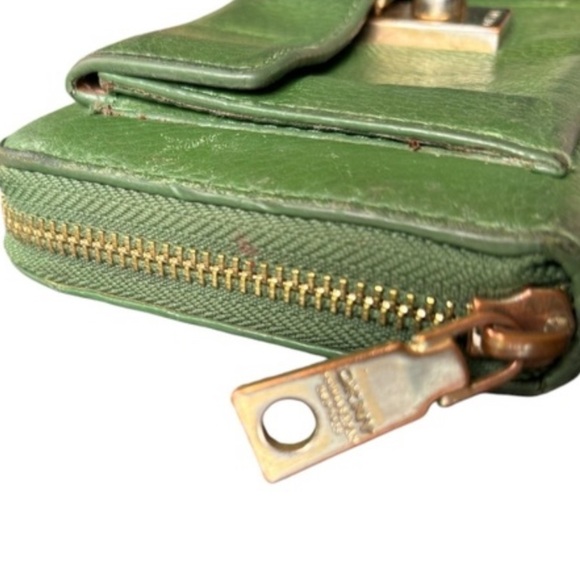 DKNY Green Leather Zip Around Wallet Rectangular Wallet - Picture 7 of 12